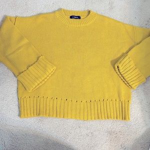 EUC boutique heavy weight boxy gold sweater